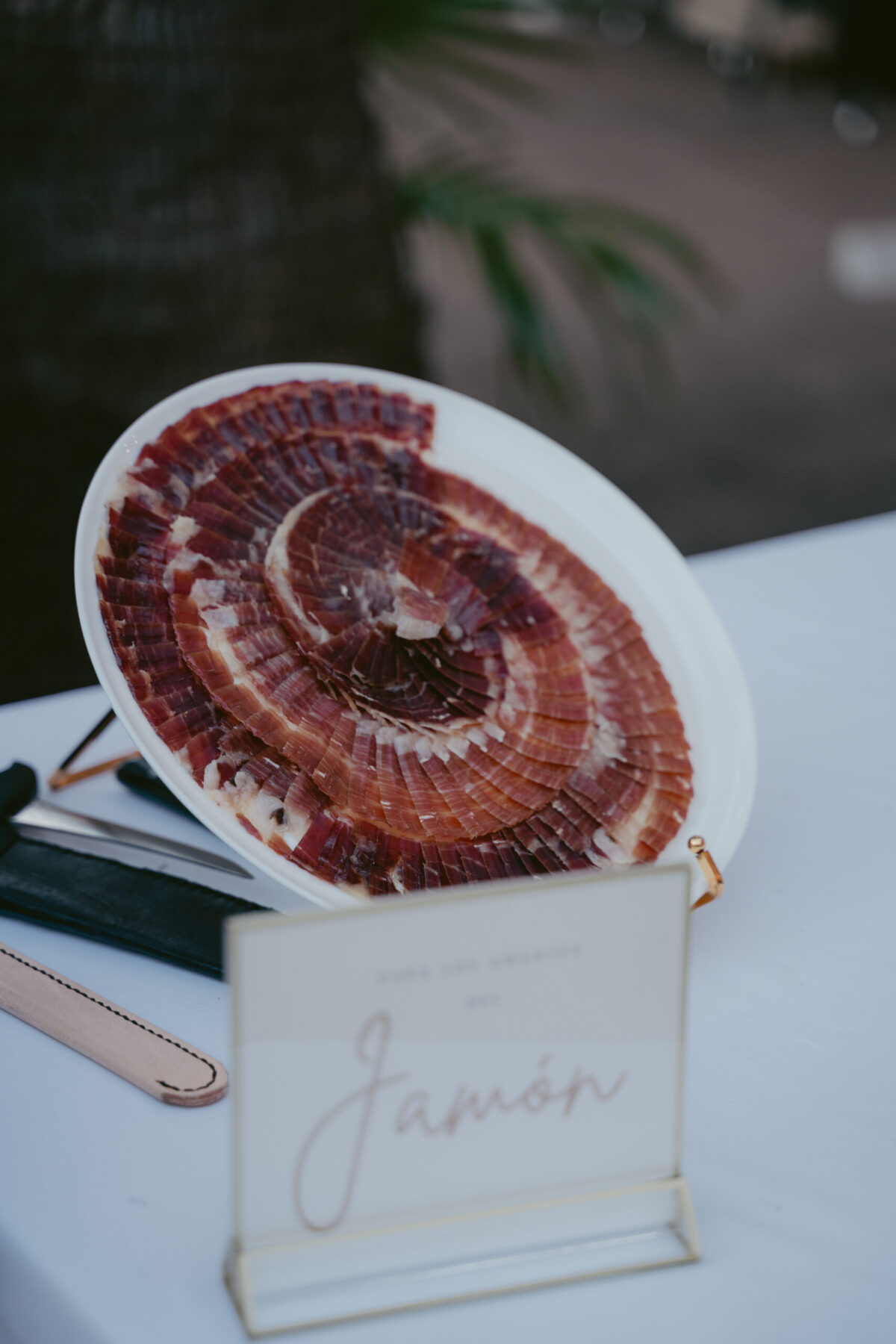 Iberian ham at a wedding in Mallorca